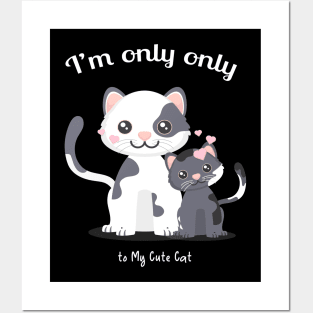 I'm only talking to my cat gift for cat lover Posters and Art